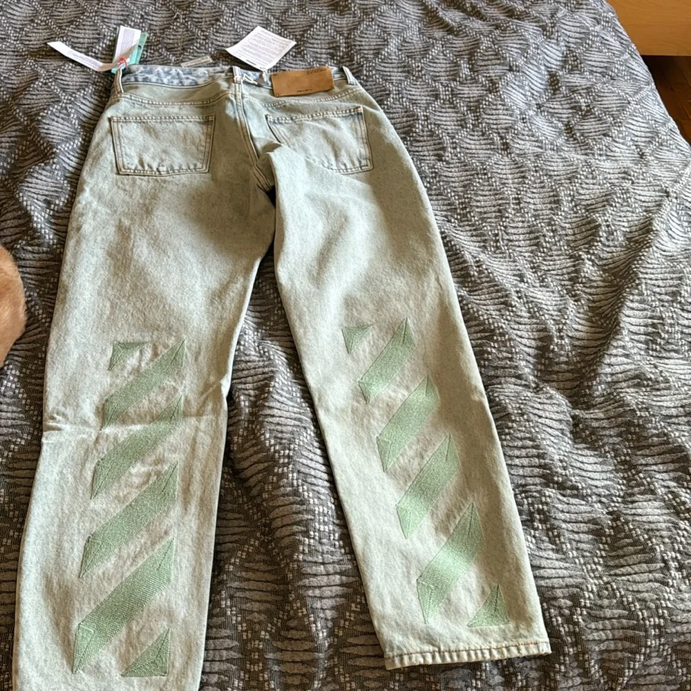 Off-White blue marbled curve jeans - Picture 5 of 6